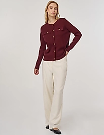 düğme detaylı triko hırka