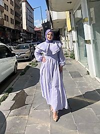 LİLA YAKALI ELBİSE
